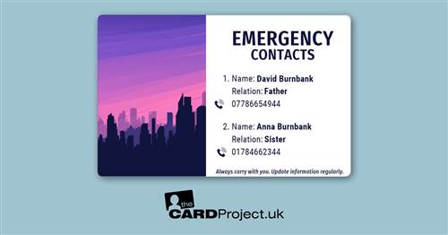 Purple Skyline ICE Photo ID Card (REAR)